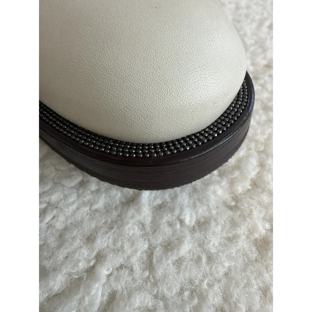 NWT Brunello Cucinelli - Women's Ankle Boots‎ Ecru Size 37